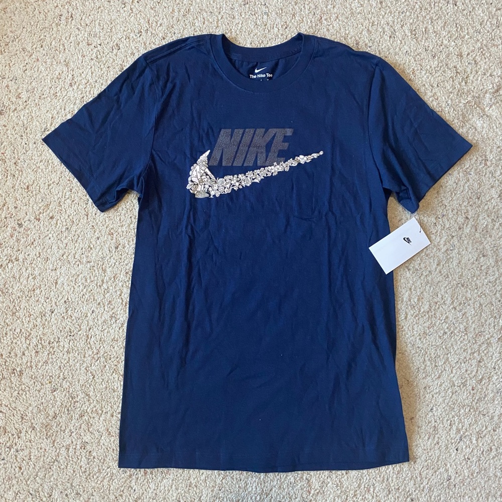 Nike Men's Nsw Swoosh Blue T-Shirt Authentic Tee New Size S,L